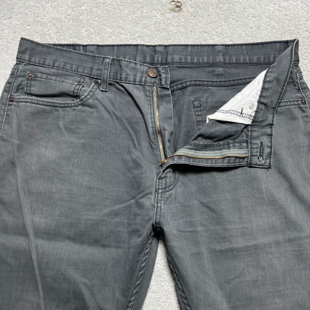 Levis 505 Jeans Mens 38x30 Regular Fit‎ Straight Leg Grey Denim 37x28 Actual